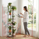 Artiss 8 Tiers Plant Stand Metal Flower Pots Shelf Indoor Outdoor Garden Home - Side View