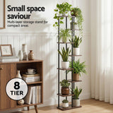 Artiss 8 Tiers Plant Stand Metal Flower Pots Shelf Indoor Outdoor Garden Home - 45-Degree Angle