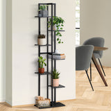 Livsip 7 Tiers Bamboo Plant Stand Staged Black - 45-Degree Angle