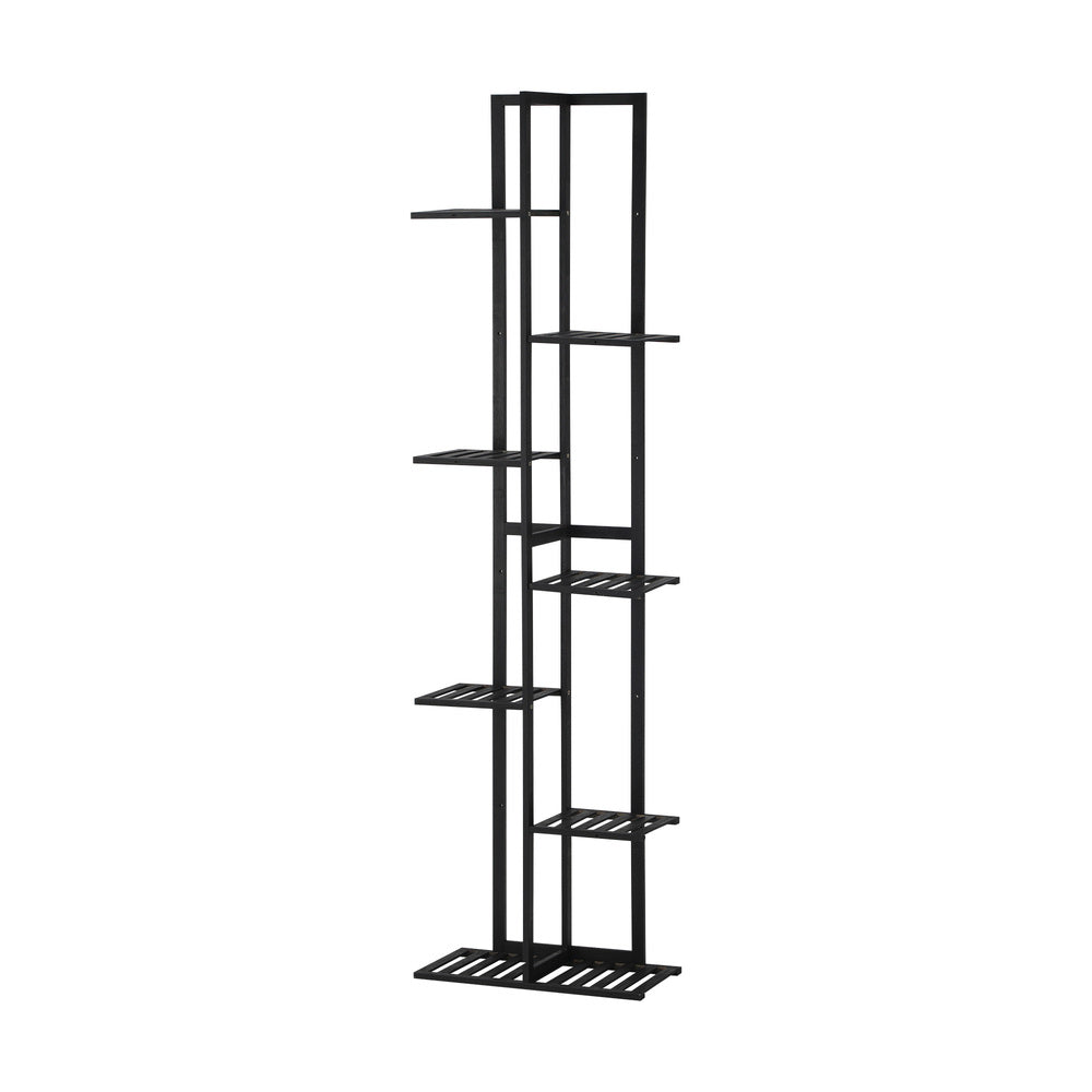 Livsip 7 Tiers Bamboo Plant Stand Staged Black