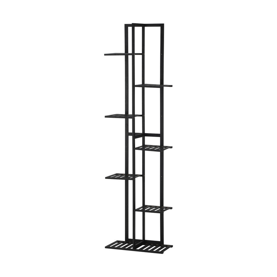 Livsip 7 Tiers Bamboo Plant Stand Staged Black
