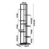 Livsip 7 Tiers Bamboo Plant Stand Staged Black