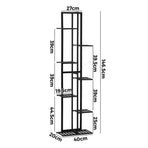 Livsip 7 Tiers Bamboo Plant Stand Staged Black