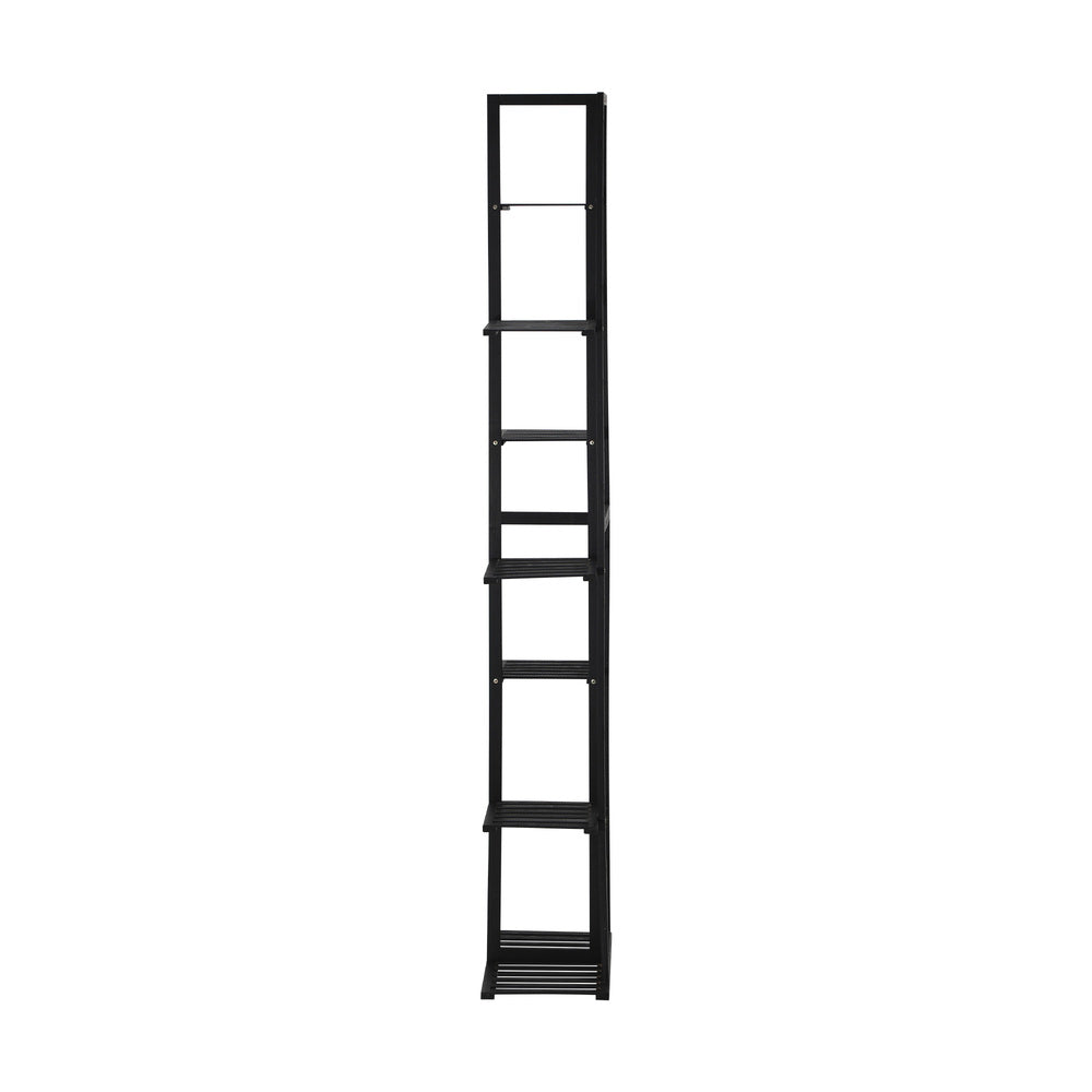 Livsip 7 Tiers Bamboo Plant Stand Staged Black