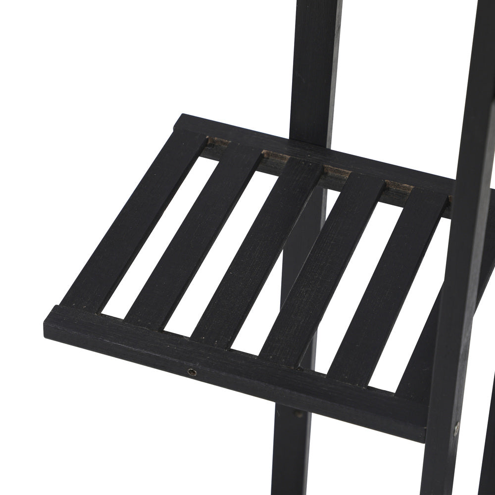 Livsip 7 Tiers Bamboo Plant Stand Staged Black