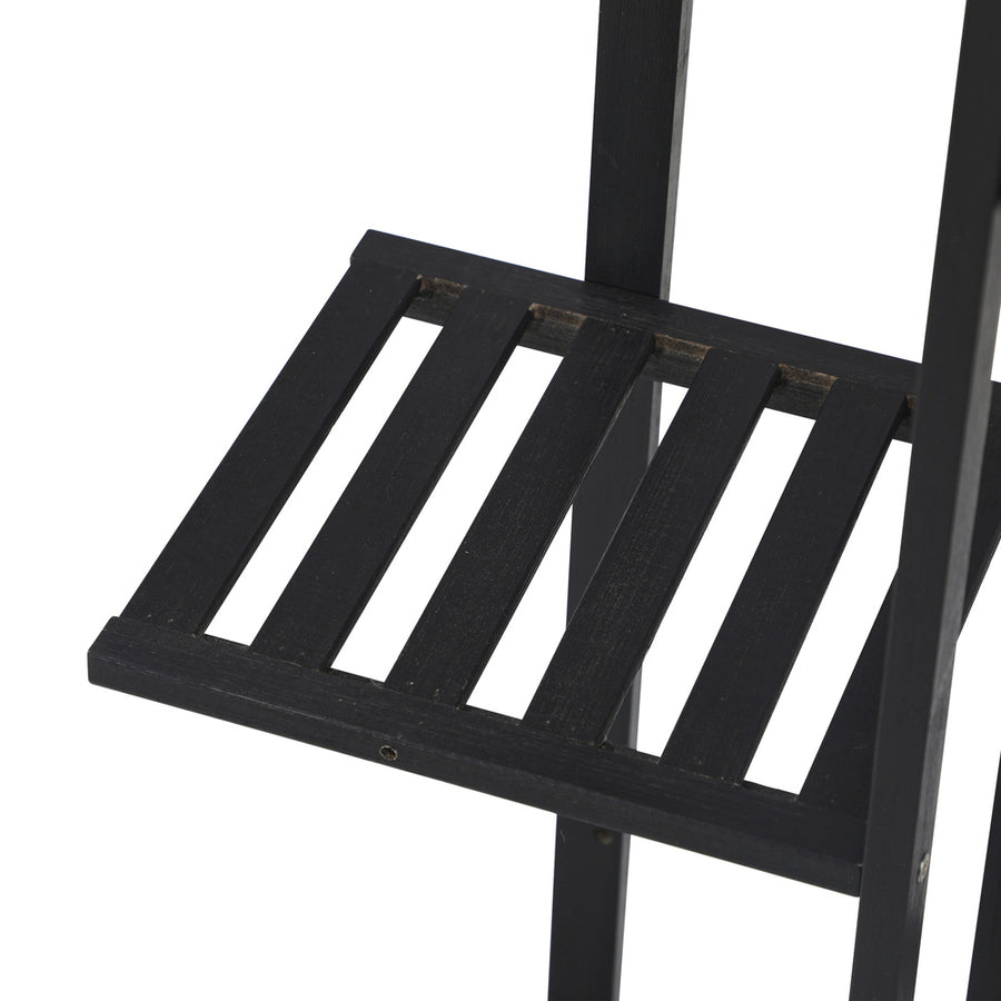 Livsip 7 Tiers Bamboo Plant Stand Staged Black