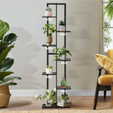 Livsip 7 Tiers Bamboo Plant Stand Staged Black - Low Angle