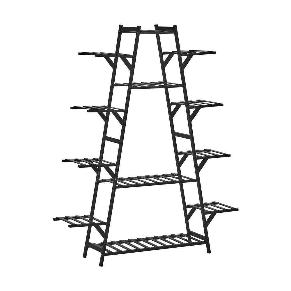 Livsip Plant Stand 12-shelf Bamboo Frame Black