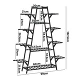Livsip Plant Stand 12-shelf Bamboo Frame Black