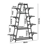 Livsip Plant Stand 12-shelf Bamboo Frame Black - Low Angle