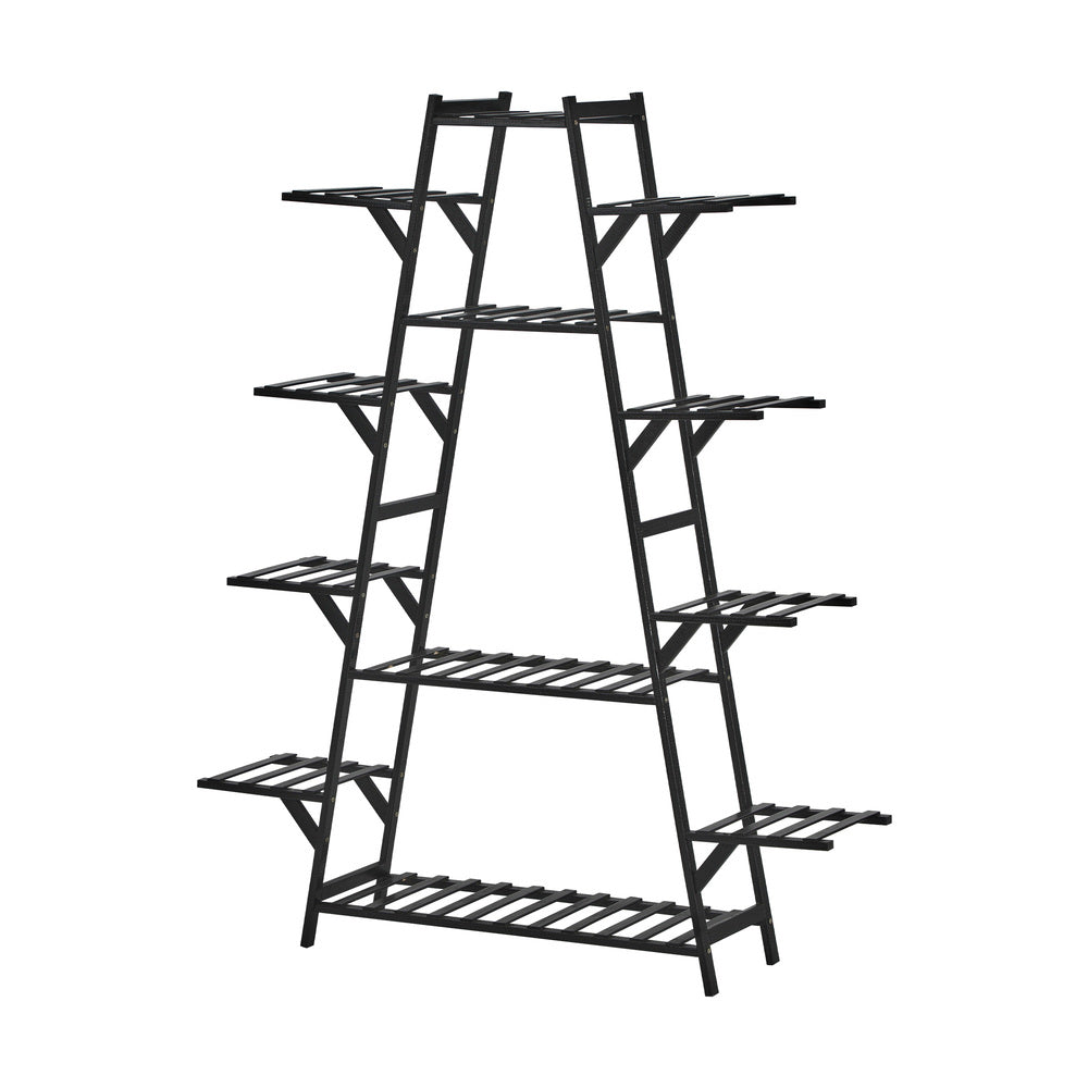 Livsip Plant Stand 12-shelf Bamboo Frame Black