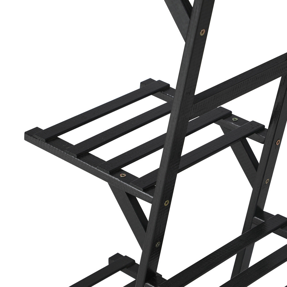 Livsip Plant Stand 12-shelf Bamboo Frame Black