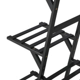 Livsip Plant Stand 12-shelf Bamboo Frame Black - Rear View