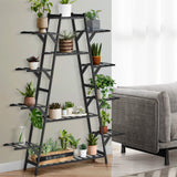 Livsip Plant Stand 12-shelf Bamboo Frame Black