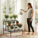 Artiss Plant Stand 3 Tier Metal Corner Plant Shelf Multiple Flower Holder Rack - Side View
