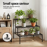 Artiss Plant Stand 3 Tier Metal Corner Plant Shelf Multiple Flower Holder Rack - 45-Degree Angle