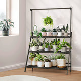Livsip 3 Tier Plant Stand Flower Pot Shelf Wooden Black