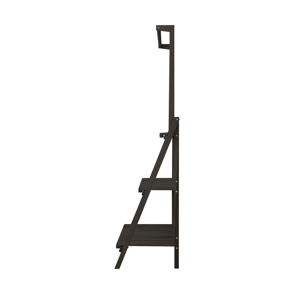 Livsip 3 Tier Plant Stand Flower Pot Shelf Wooden Black