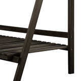 Livsip 3 Tier Plant Stand Flower Pot Shelf Wooden Black - Front View