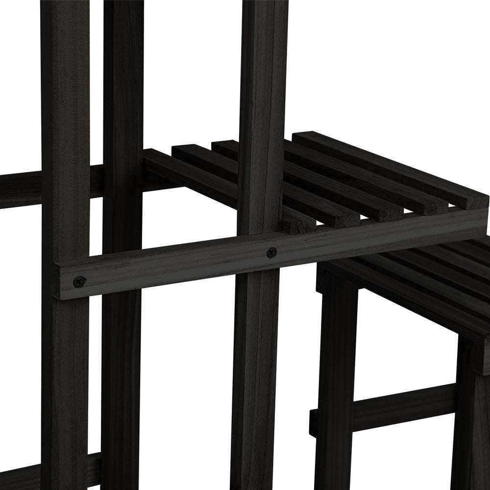 Livsip Plant Stand 6 Tiers Wooden Shelving Black