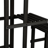 Livsip Plant Stand 6 Tiers Wooden Shelving Black - Rear View