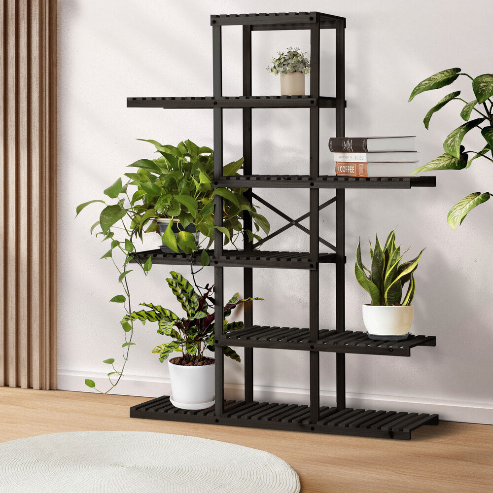 Livsip Plant Stand 6 Tiers Flower Pots Rack Black