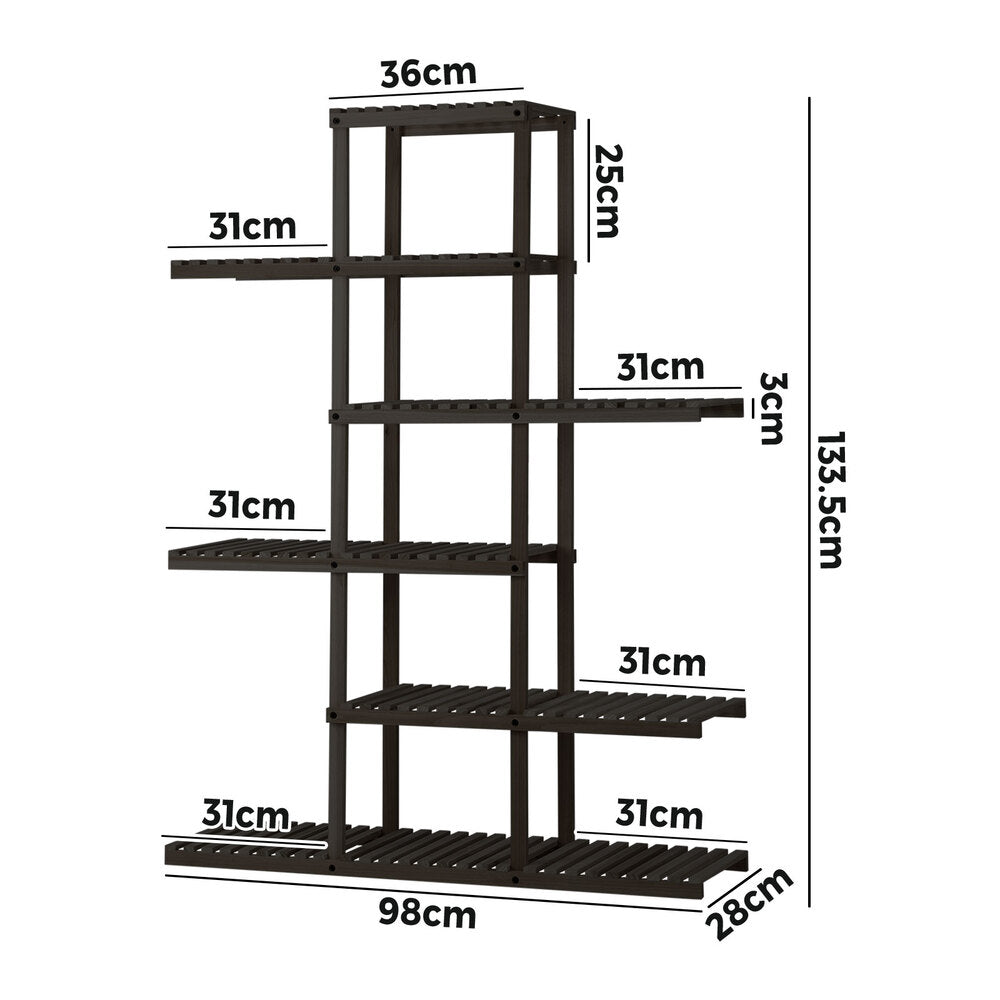 Livsip Plant Stand 6 Tiers Flower Pots Rack Black