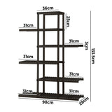 Livsip Plant Stand 6 Tiers Flower Pots Rack Black - Top-Down View