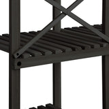 Livsip Plant Stand 6 Tiers Flower Pots Rack Black - Close-Up Angle