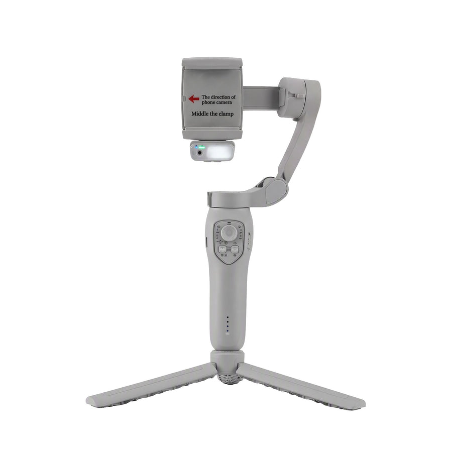 Devanti 3-Axis Handheld Gimbal Stabilizer for Smartphone & Tripod AI Tracking Fill Light