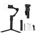 Devanti 3-Axis Gimbal Stabilizer with Tripod for Smartphone, Foldable Selfie Stick