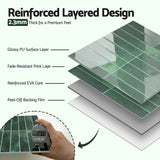 Artiss 3D Peel and Stick Wall Tiles Self Adhesive LinearGrid Backsplash 10 Sheets, Green - 45-Degree Angle