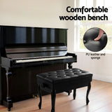 Alpha Piano Bench Stool Adjustable Height Keyboard Seat - Top-Down View