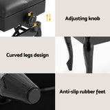 Alpha Piano Bench Stool Adjustable Height Keyboard Seat - Rear View
