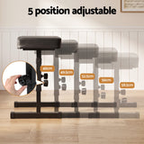 Alpha Piano Bench Adjustable Seat Heavy Duty H-Shape Piano Stool Black - 45-Degree Angle