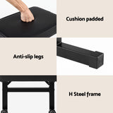 Alpha Piano Bench Adjustable Seat Heavy Duty H-Shape Piano Stool Black