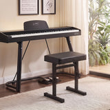 Alpha Piano Bench Adjustable Seat Heavy Duty H-Shape Piano Stool Black - Close-Up Angle