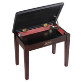 Alpha Piano Bench Stool with Storage Wooden PU Leather - Side View