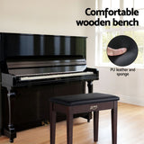 Alpha Piano Bench Stool with Storage Wooden PU Leather - Top-Down View