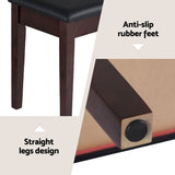 Alpha Piano Bench Stool with Storage Wooden PU Leather - Rear View