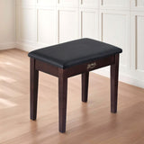 Alpha Piano Bench Stool with Storage Wooden PU Leather - Close-Up Angle