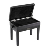 Alpha Adjustable Piano Bench Wooden Keyboard Seat Padded Music Chair Black - Side View