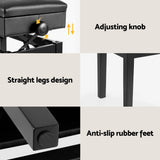 Alpha Adjustable Piano Bench Wooden Keyboard Seat Padded Music Chair Black - Close-Up Angle