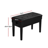 Alpha Piano Bench Stool Adjustable Height Keyboard Seat - Front View