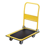 Giantz Platform Trolley Hand Truck Folding Platform Cart 150kg Load Yellow - Top-Down View
