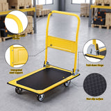 Giantz Platform Trolley Hand Truck Folding Platform Cart 150kg Load Yellow
