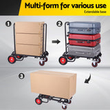 Giantz Foldable Hand Trolley Collapsible Transport Cart 180kg Load Black - Rear View