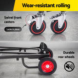 Giantz Foldable Hand Trolley Collapsible Transport Cart 180kg Load Black - Close-Up Angle