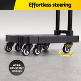 Giantz Folding Hand Truck Platform Trolley Foldable Dolly Cart 200kg Load Black - Low Angle