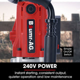 BAUMR-AG HP360e 2200W Electric Post Driver, with 2 Piling Socket Sleeves - Front View